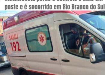 Motociclista  fica ferido após acidente no centro de Rio Branco do Sul