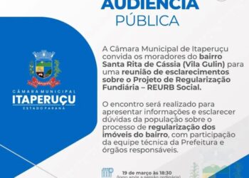 Audiência pública vai discutir regularização fundiária no bairro Santa Rita de Cássia, em Itaperuçu