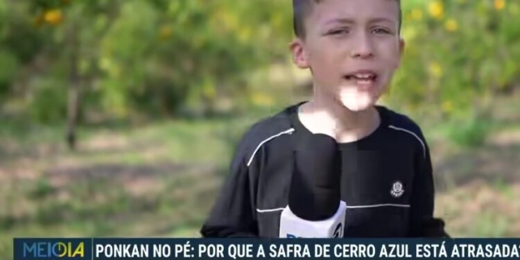 Influenciador mirim de Cerro Azul conquista a RPC e ganha destaque em telejornal da Globo