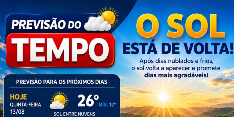 Sol volta a aparecer e Curitiba pode chegar aos 26°C nesta quinta-feira