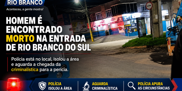 Homem é encontrado morto na entrada de Rio Branco do Sul; polícia isola área